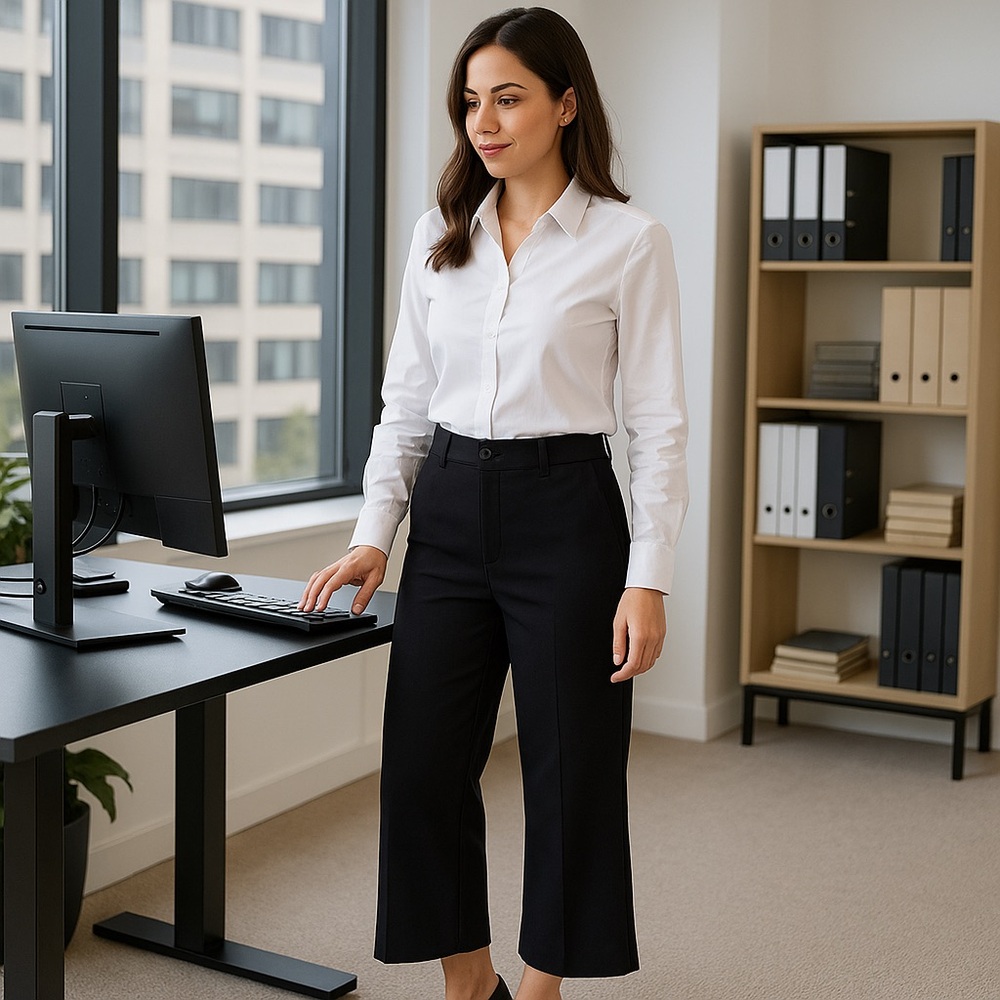 Ann Taylor Black Boot-Cut Crop Pants